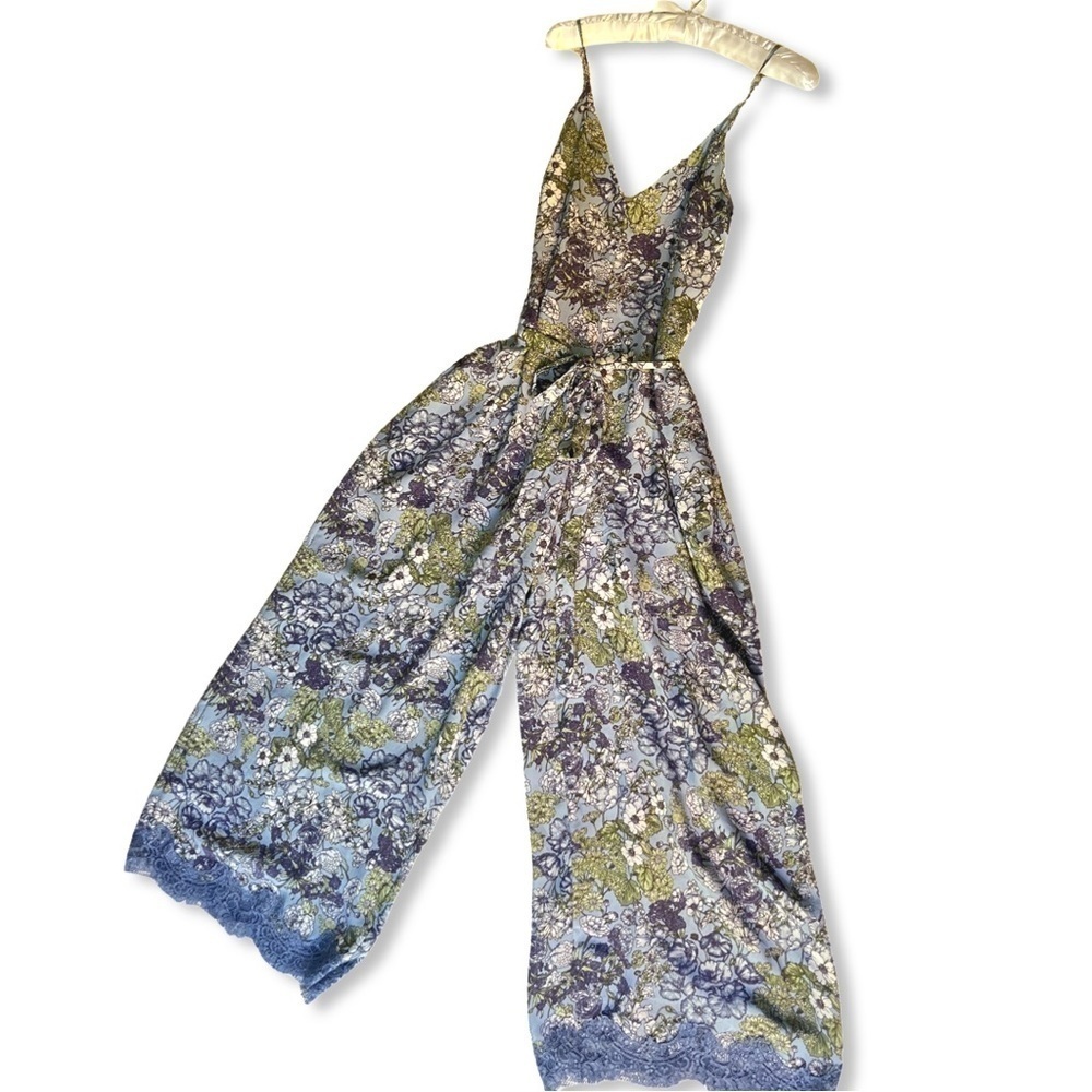 Gold Hawk Floral Silk Jumpsuit - Picture 3 of 13